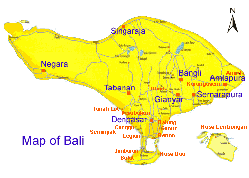 map of bali